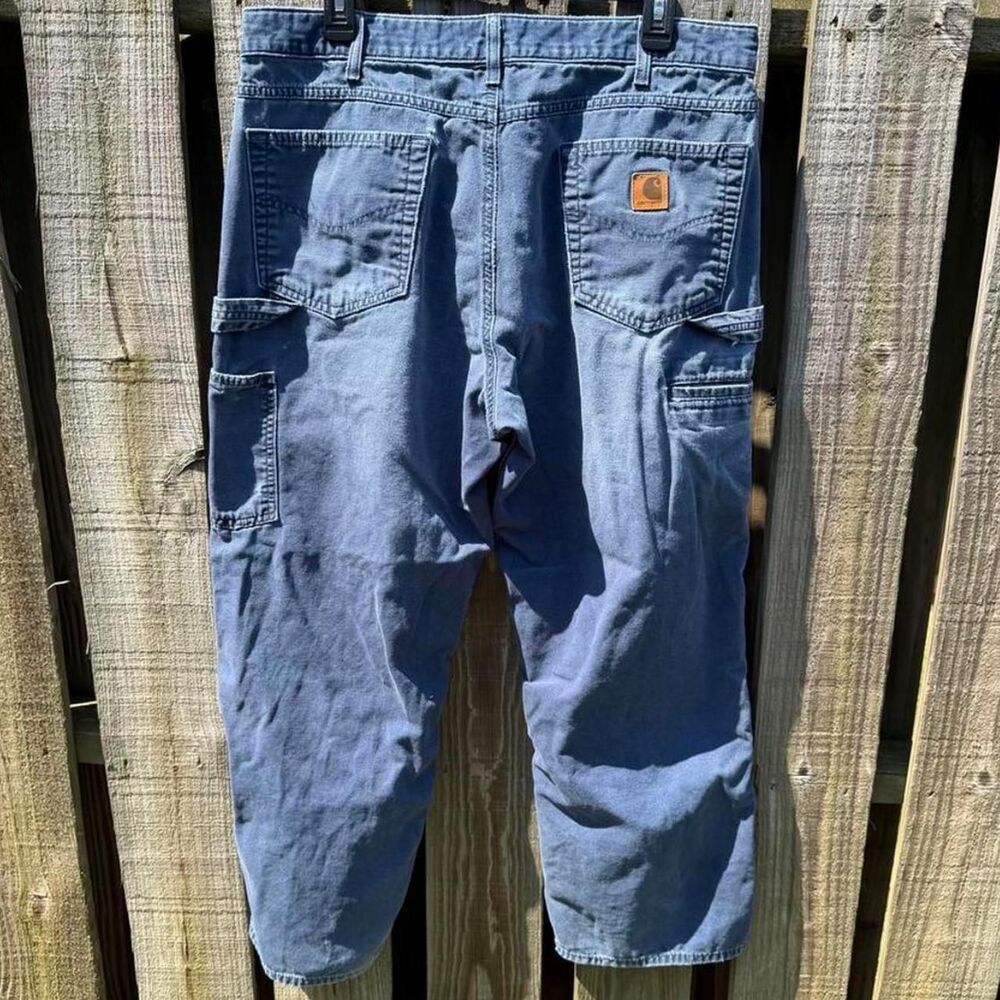 Carhartt 36x30 Men's Blue Loose Fit Cargo Pants